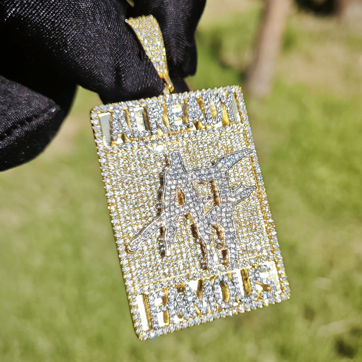 Iced Out Letter Pendant Necklace