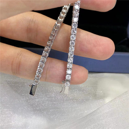 VVS1 Moissanite Tennis Bracelet for Women, Four-Prong Full Stone Bracelet