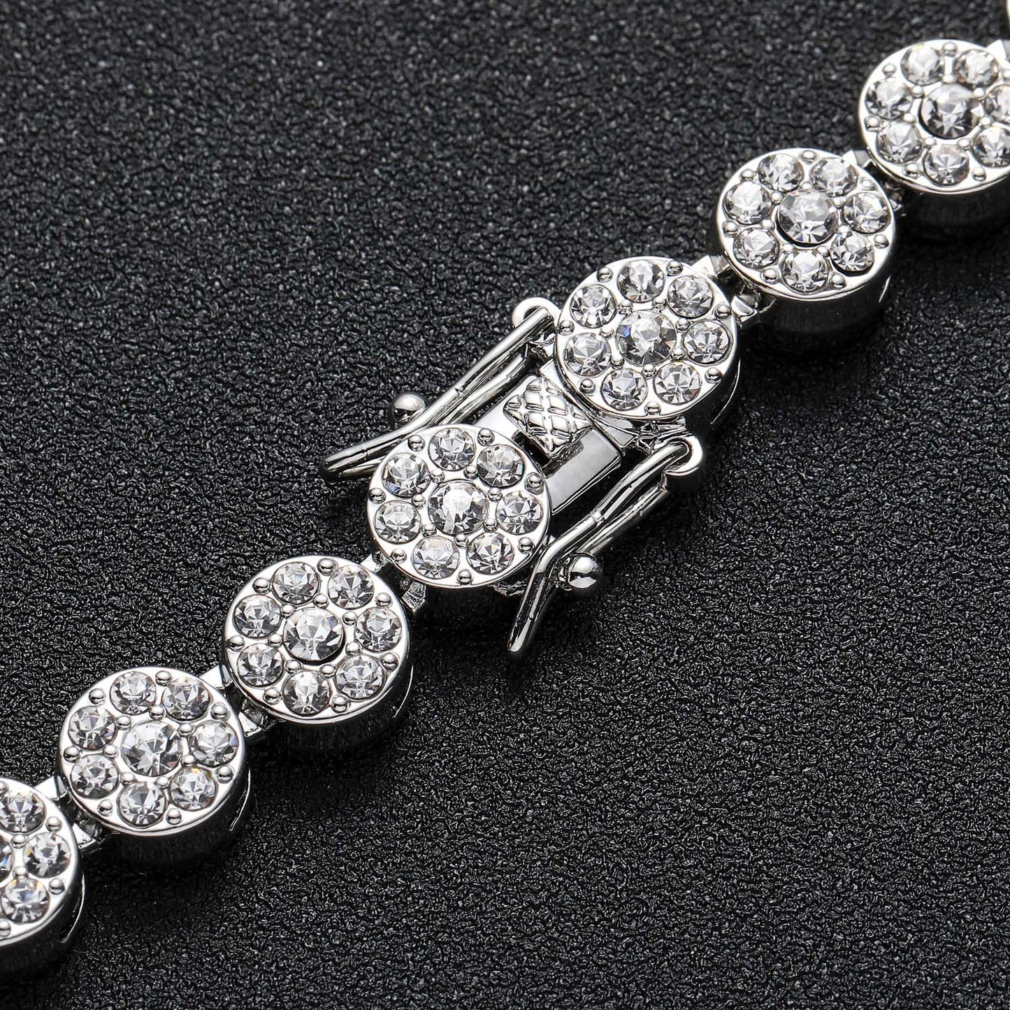 Hip Hop Minimalist Round Iced Link Alloy Jewelry Piece for Men
