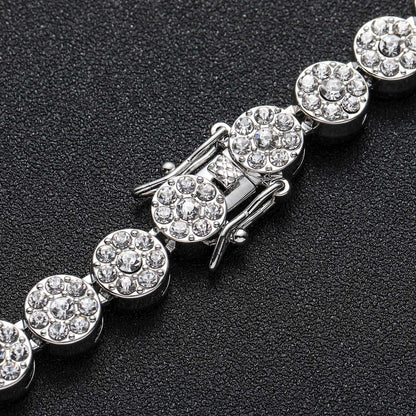 Hip Hop Minimalist Round Iced Link Alloy Jewelry Piece for Men