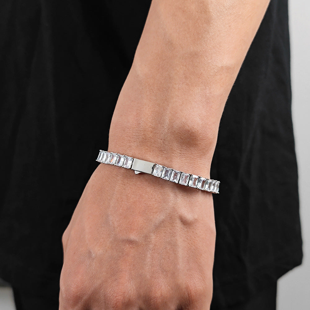 6 mm Rectangular CZ Tennis Copper Bracelet - CHA270 product image