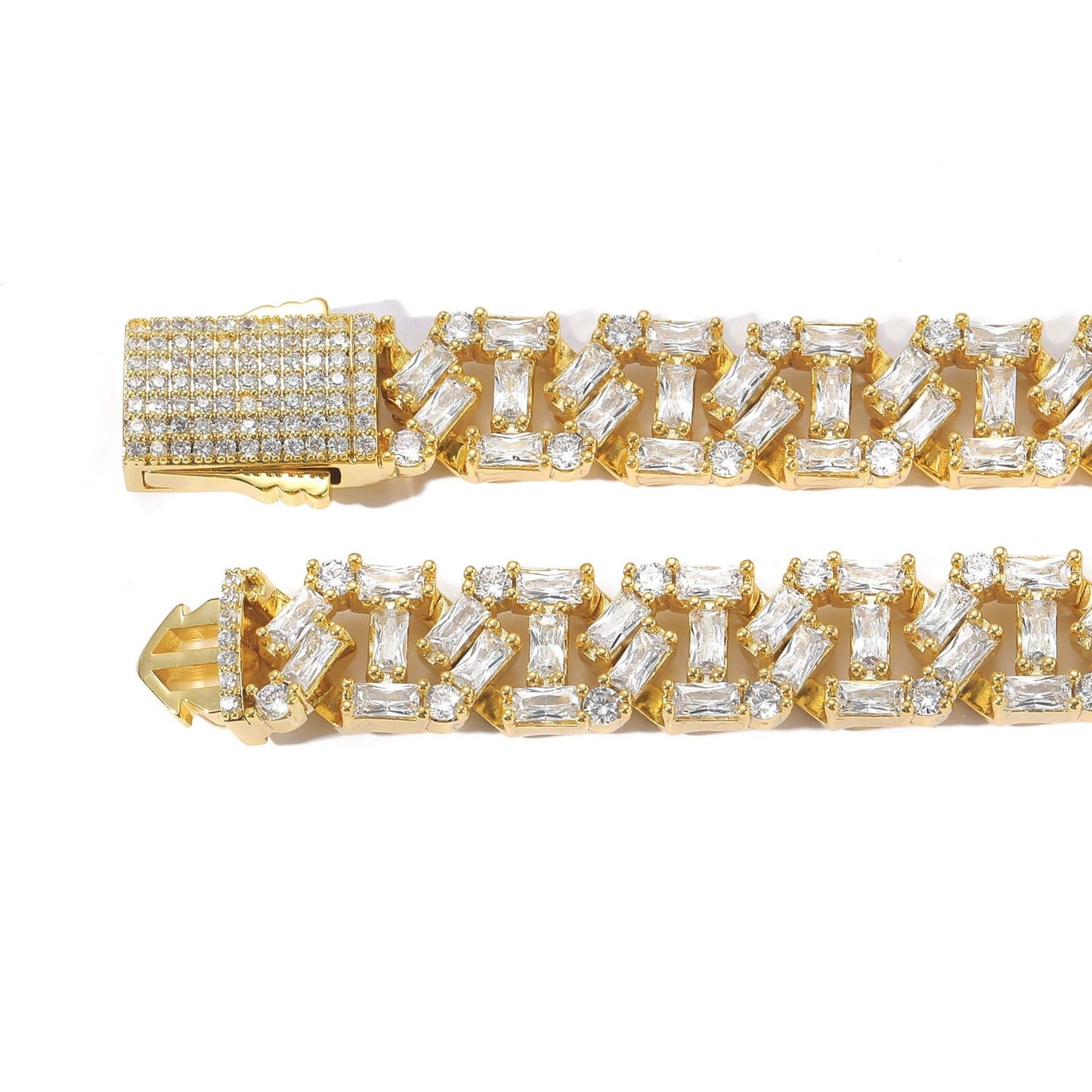 Hip Hop Light Luxury Cuban Link Copper Bracelet for Men