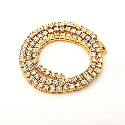Hip Hop Tennis Chain Alloy Necklace for Men