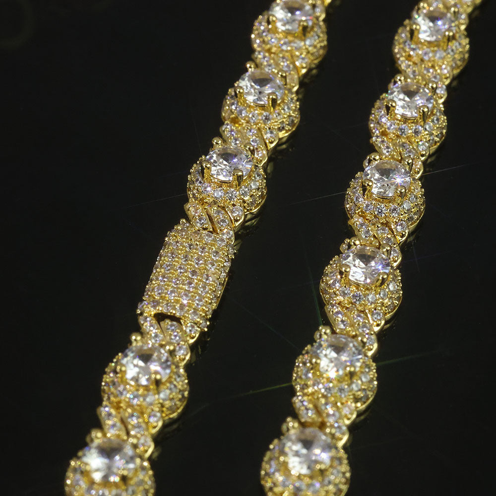 7.5 mm Round Cluster CZ Cuban Copper Bracelet - CHA318 product image