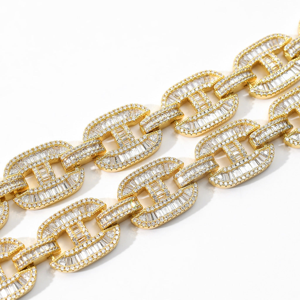 Hip Hop Cuban Link Cubic Zirconia Bracelet for Men