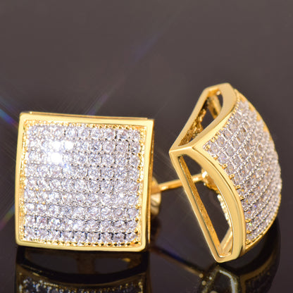 Iced Out Square Stud Earrings