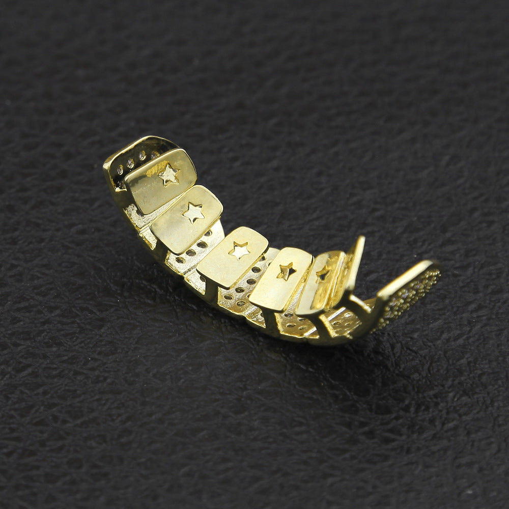 Iced Crystal Grillz Set for Women and Men – Trendy Gold, Silver & Two-Tone Statement Teeth Jewelry