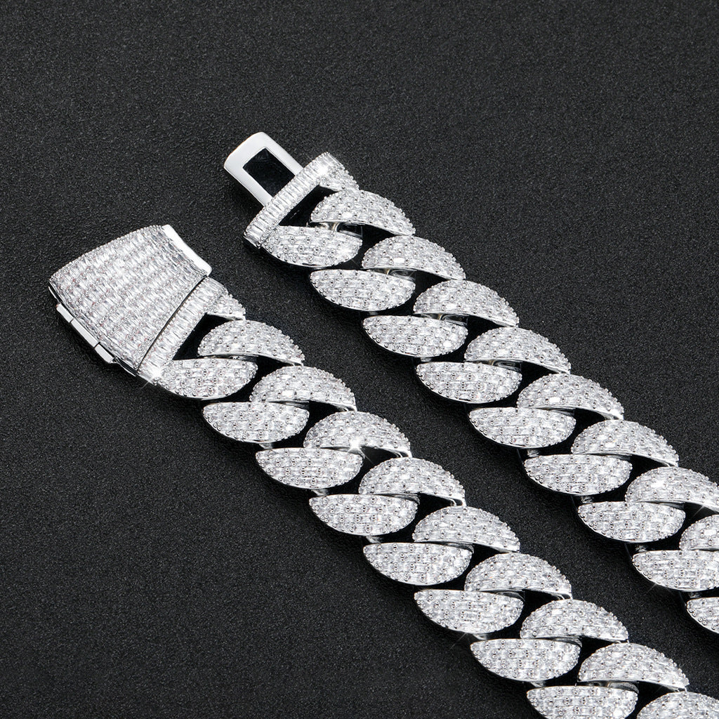 Hip Hop Cuban Link Bubble Cubic Zirconia Bracelet for Men