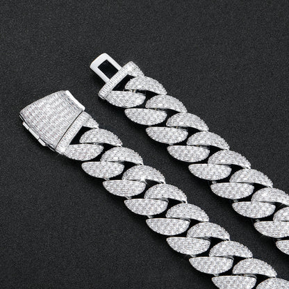 Hip Hop Cuban Link Bubble Cubic Zirconia Bracelet for Men