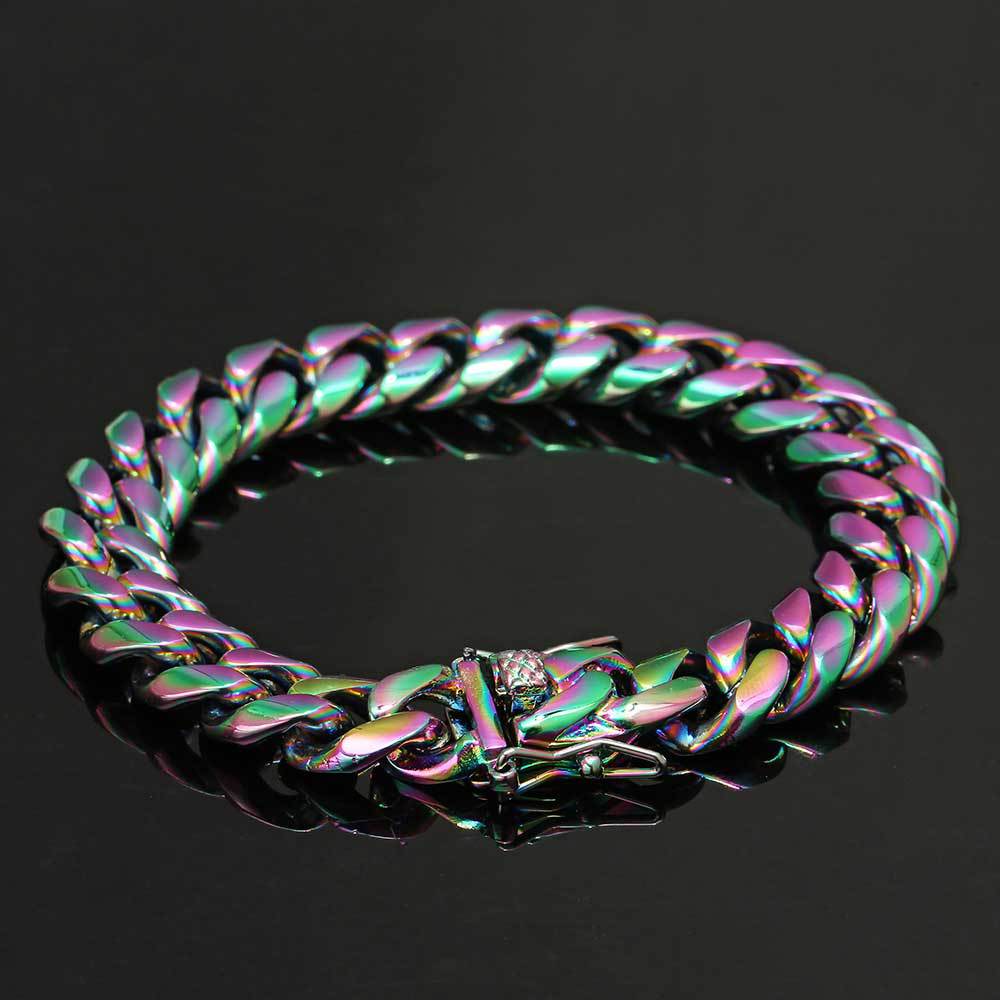 6-14 mm Rounded Polished Cuban Stainless steel Bracelet - CHA006 product image