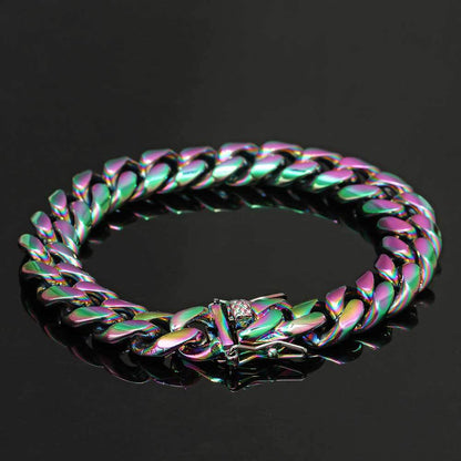 6-14 mm Rounded Polished Cuban Stainless steel Bracelet - CHA006