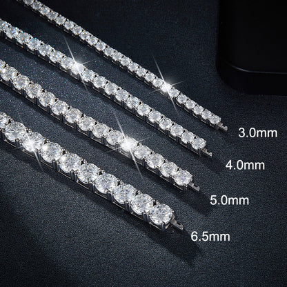 Classic Four-Prong VVS Moissanite Tennis Bracelet in 925 Silver