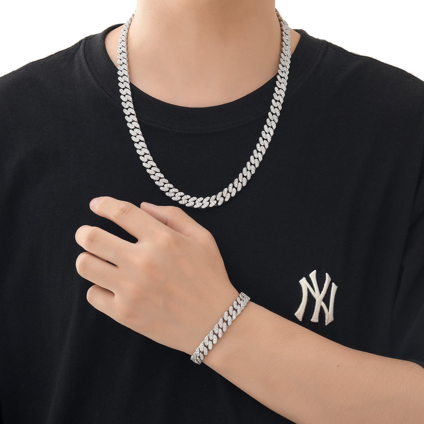 Hip Hop Minimalist Cuban Link Cubic Zirconia Bracelet for Men
