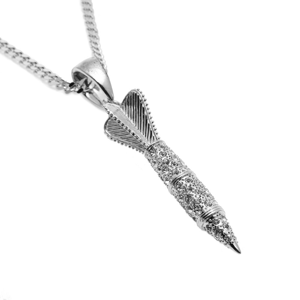 Minimalist Line Pendant Necklace with 5mm Cuban Chain for Women & Men, Gold Plated or Silver Plated Statement Jewelry