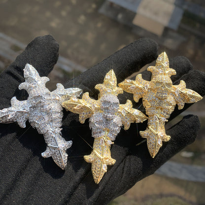 Iced Skull Cross Necklace for Men