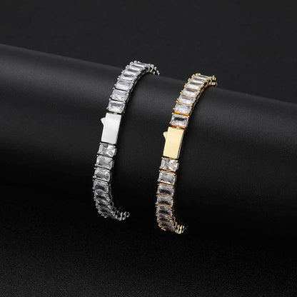 6 mm Rectangular CZ Tennis Copper Bracelet - CHA270