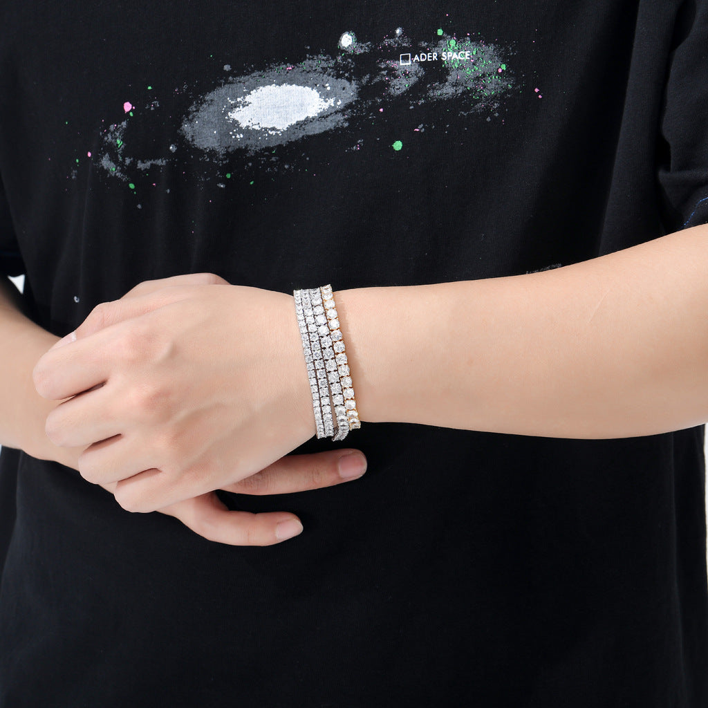 Light Luxury Minimalist Tennis Chain Copper Bracelet for Men