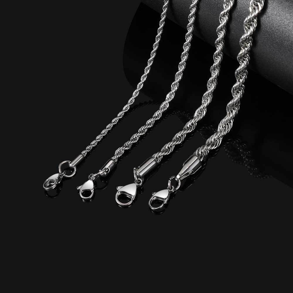 3-6 mm Twisted Rope Stainless steel Necklace or Bracelet - CHA094 product image