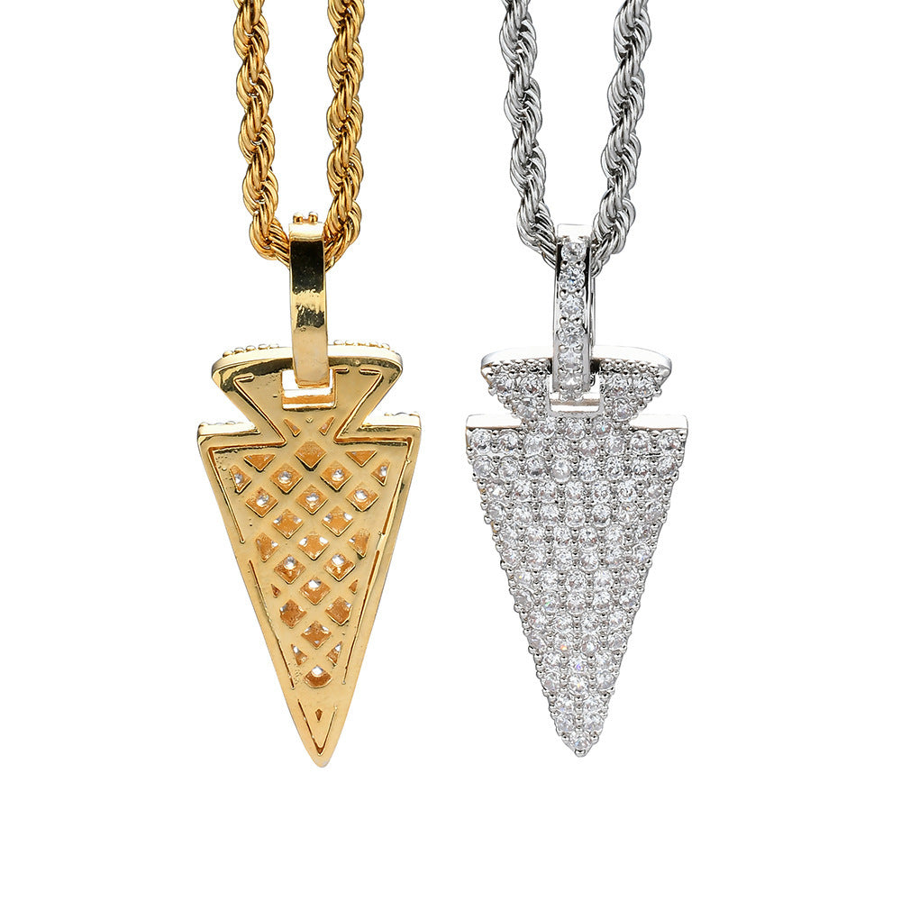 Hip Hop Minimalist Fang Cubic Zirconia Pendant Necklace for Men and Women