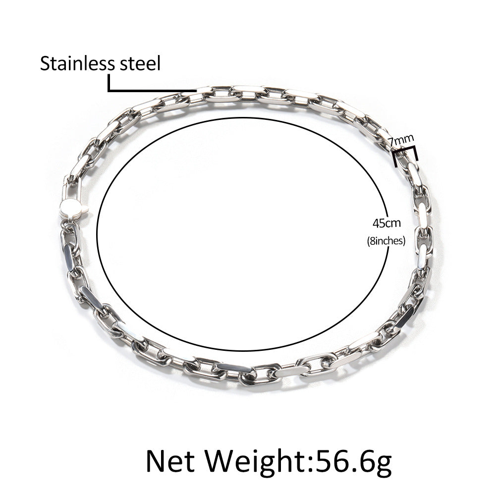 Minimalist Stainless Steel Geometric Chain Necklace for Women and Teen Girls