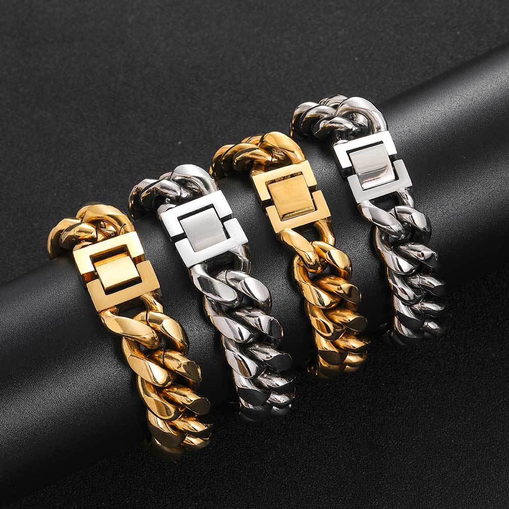 14-18 mm Rounded Polished Cuban Stainless steel Necklace or Bracelet - CHA110 product image