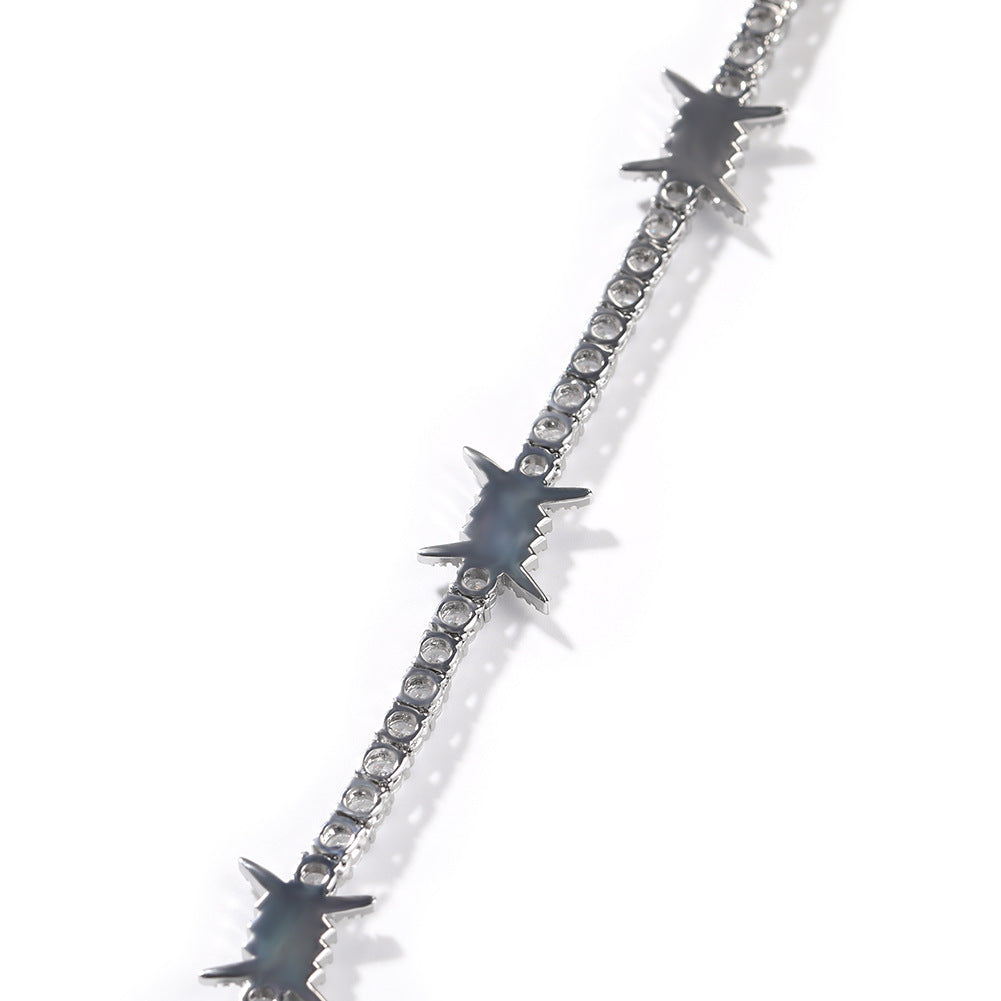 Unisex Iced Out Cubic Zirconia Chain Bracelet in Gold or Silver Tone – Hip Hop Statement Link Bracelet 7in/8in product image