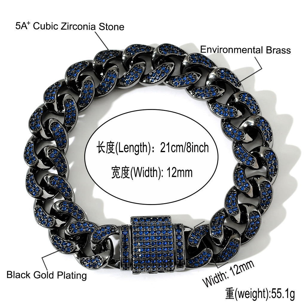 Hip Hop Cuban Link Cubic Zirconia Necklace for Men