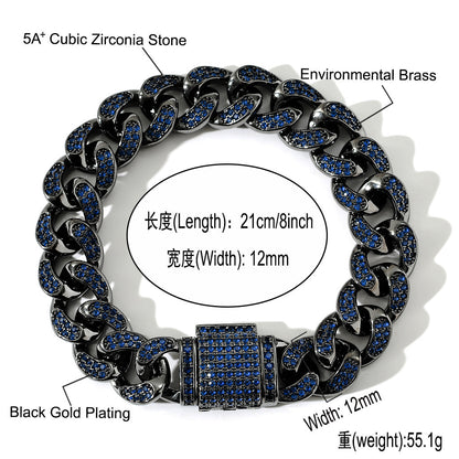 Hip Hop Cuban Link Cubic Zirconia Necklace for Men
