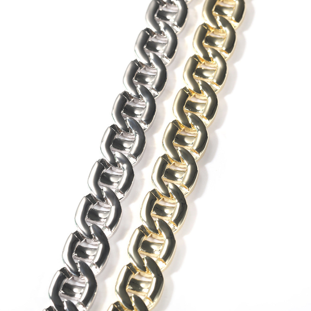Iced Out Cuban Link Chain Necklace for Women & Men - Gold Plated or Silver Plated Cubic Zirconia Statement Pendant Chain