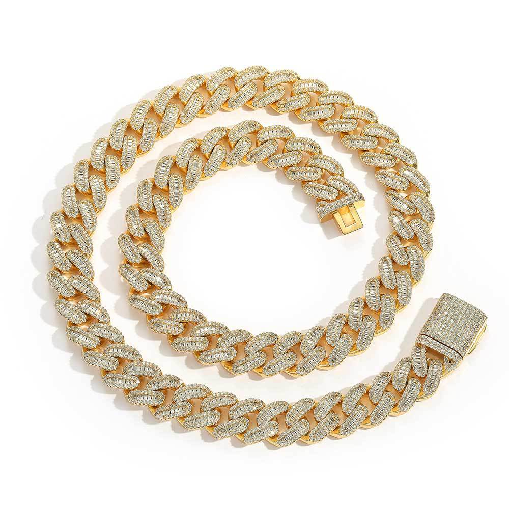 15 mm Iced Cuban Hip Hop Necklace with Cubic Zirconia on a Copper Base - CHA118 product image