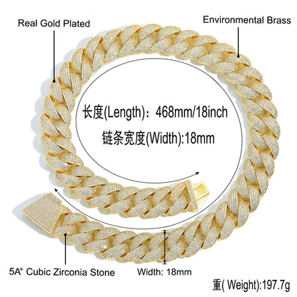 Hip Hop Cuban Link Bubble Cubic Zirconia Necklace for Men