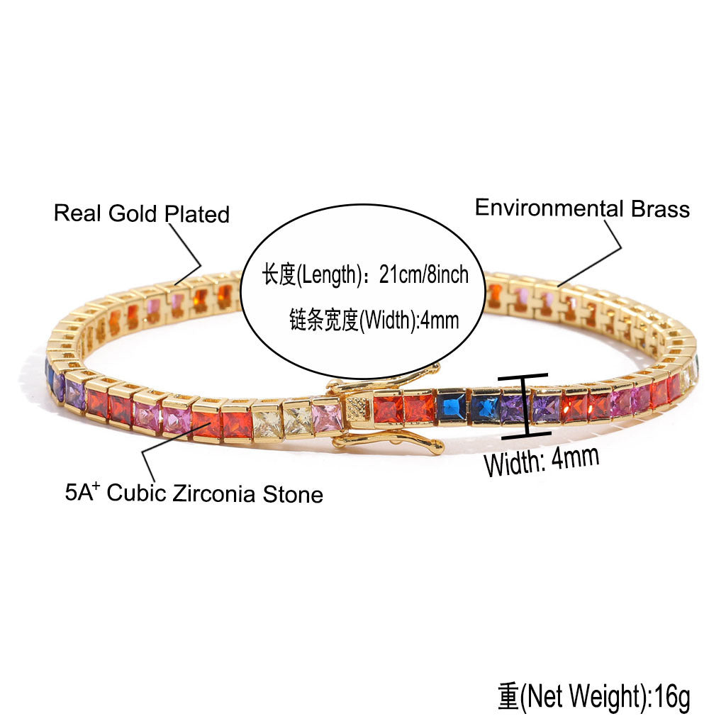 Hip Hop Cuban Link Cubic Zirconia Bracelet for Men