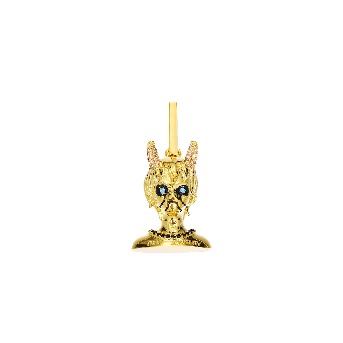 Cyber Devil Boy Pendant Necklace for Men and Women, Hip Hop Cartoon Copper Chain with Cubic Zirconia product image