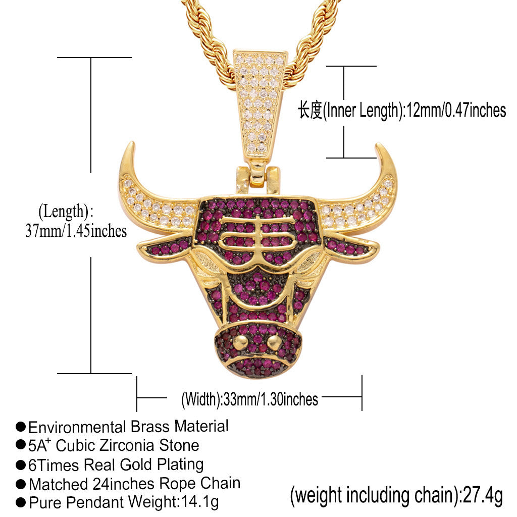 Hip Hop Fashion Cubic Zirconia Pendant Necklace for Men and Women
