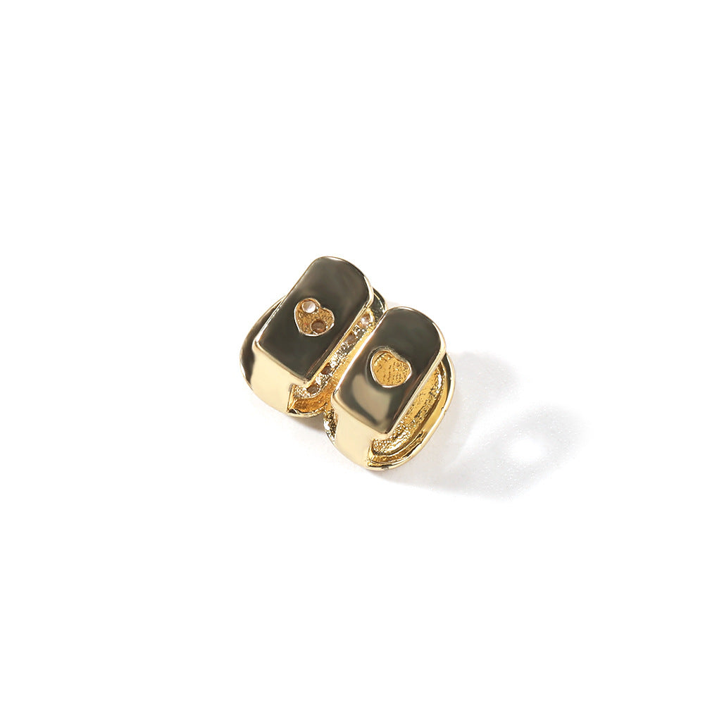 Hip Hop Tooth Grillz for Women & Men – Gold or Silver Tone Copper Dental Cap with Cubic Zirconia Iced Front Teeth Jewelry