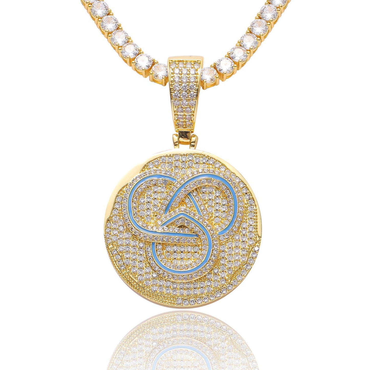 Hip Hop Fashion Cubic Zirconia Pendant Necklace for Men and Women