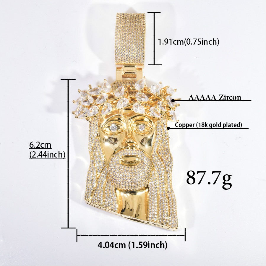 Iced Out Jesus Pendant Necklace for Men