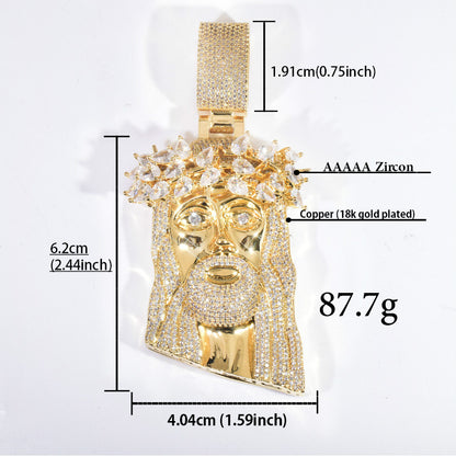 Iced Out Jesus Pendant Necklace for Men