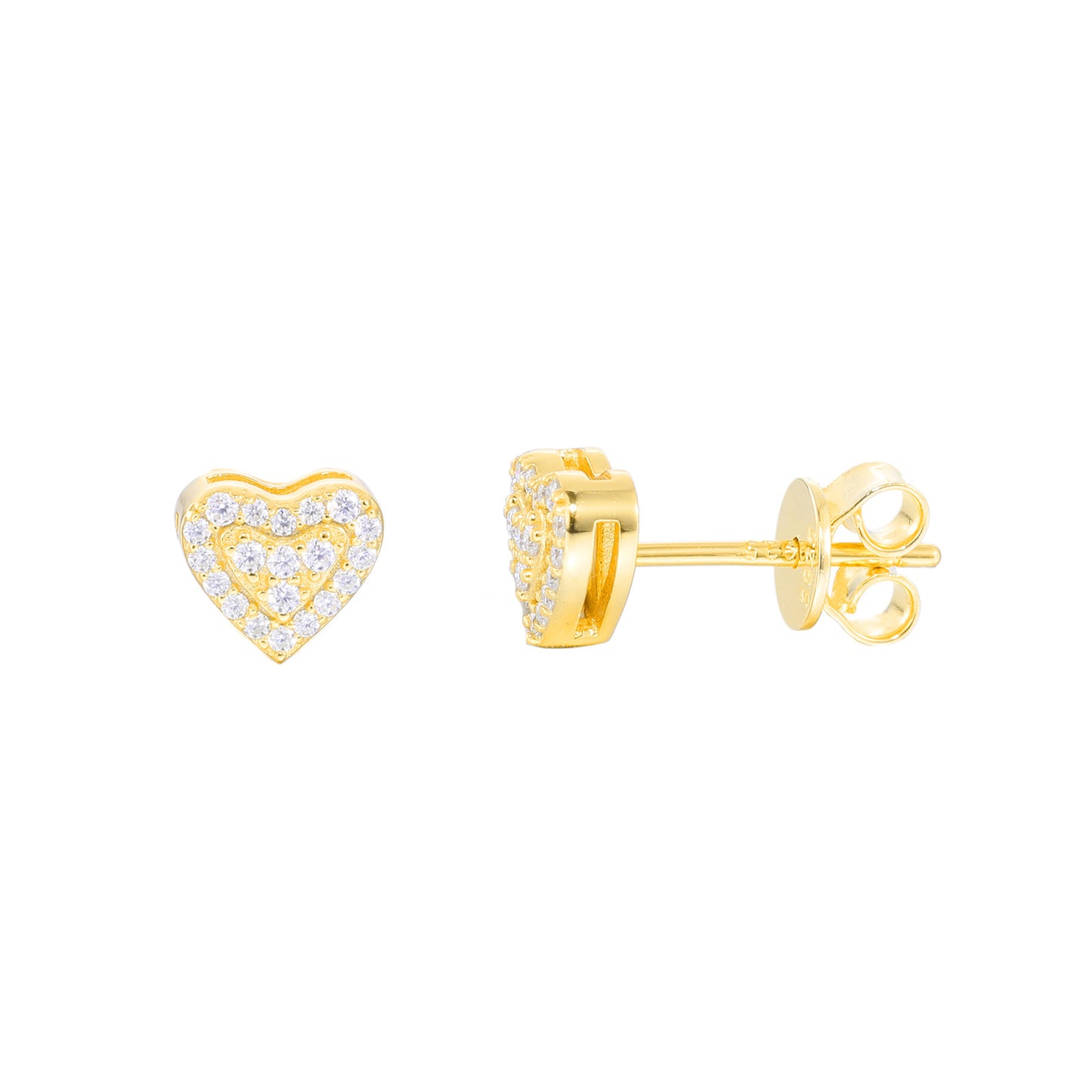 Heart Shaped Moissanite Stud Earrings in Silver Tone for Women and Men product image