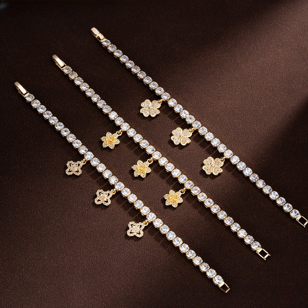 Floral Tennis Bracelet for Women
