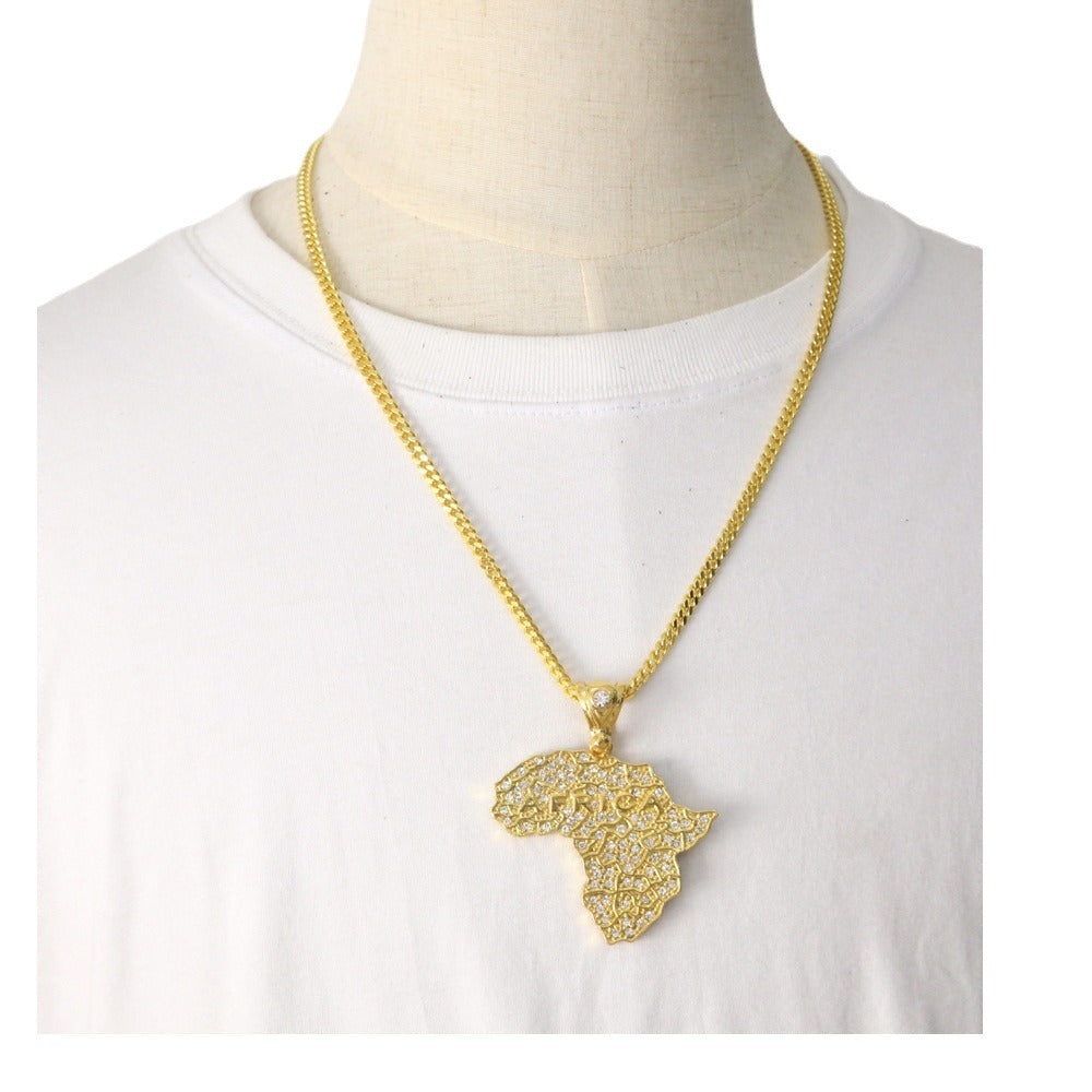 Iced Letter Pendant Chain Necklace for Women & Men – Gold or Silver Tone Hip Hop Statement Necklace with Crystal Detail