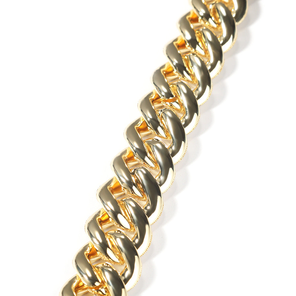 Men’s Iced Out Cuban Link Chain Necklace & Bracelet Set in Gold or Silver Tone with Cubic Zirconia product image