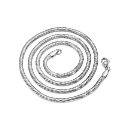 3-5 mm Polished Snake Chain Hip Hop Necklace or Bracelet with Stainless steel Base - CHA161
