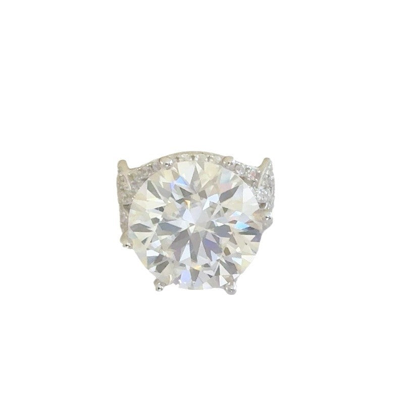 10 Carat Round Moissanite Ring for Women, Large Solitaire Engagement Ring, Fashion Wedding Ring product image