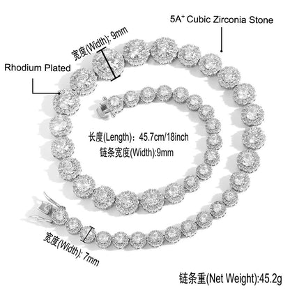 Hip Hop Star Eye Cuban Link Cubic Zirconia Necklace for Men