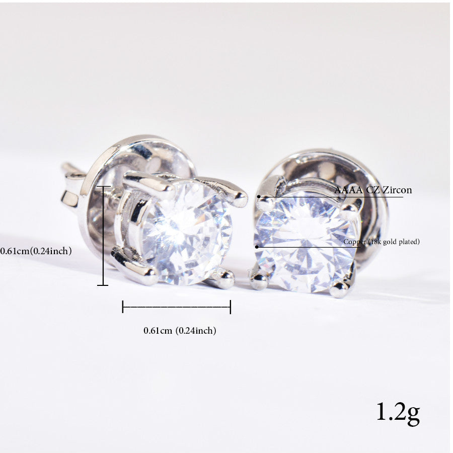 Round Cubic Zirconia Stud Earrings product image