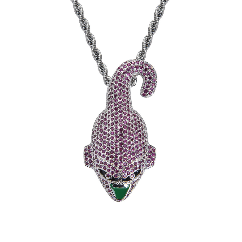 Hip Hop Dragon Cubic Zirconia Pendant Necklace for Men and Women