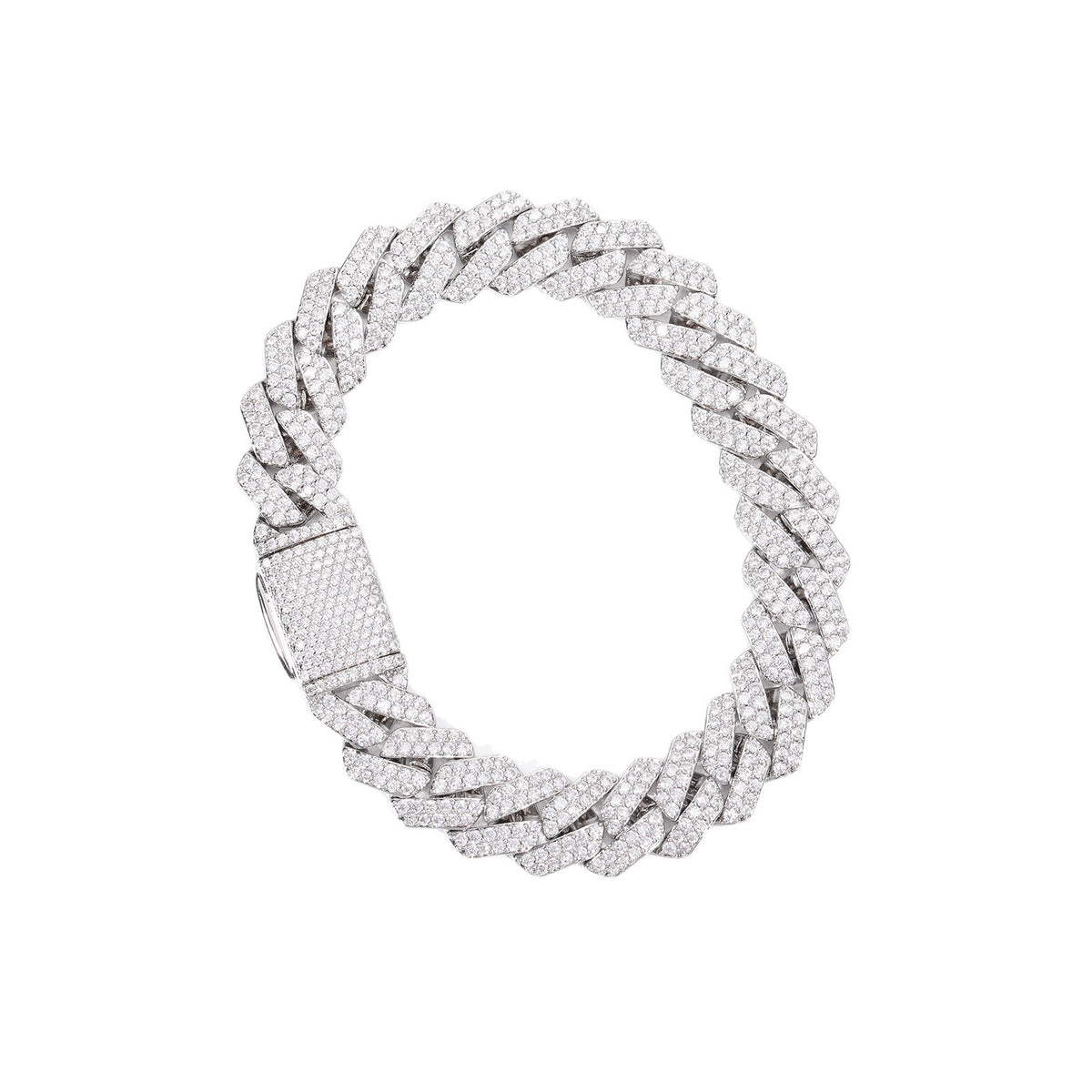 Iced Out Cuban Link Chain Bracelet 12mm Zircon Link Chain for Men and Women product image