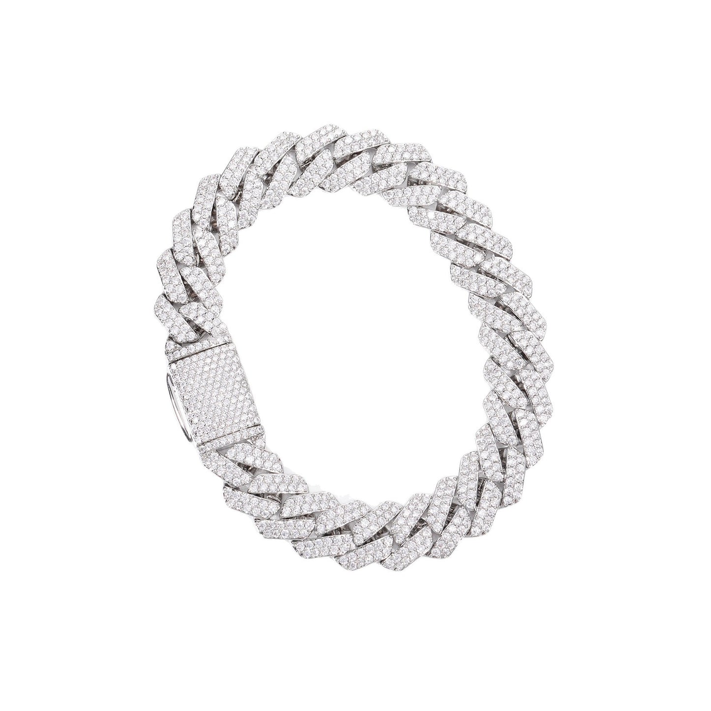 Iced Out Cuban Link Chain Bracelet 12mm Zircon Link Chain for Men and Women product image