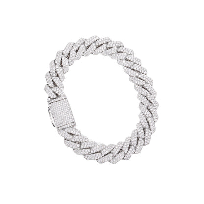 Iced Out Cuban Link Chain Bracelet 12mm Zircon Link Chain for Men and Women